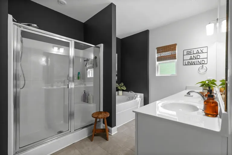 Primary bath with walk-in shower